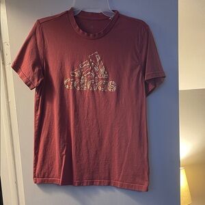 Adidas Maroon Tee with Graphic Logo